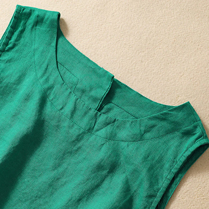 Casual Women's Cotton Linen Sleeveless Vest | Yoga Top - Image 17