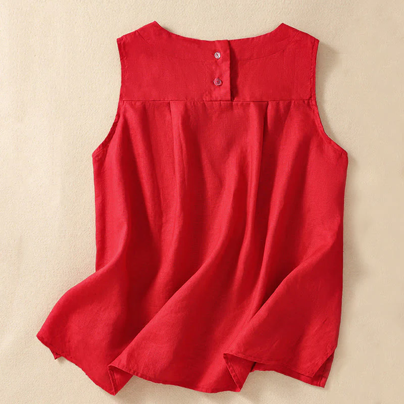 Casual Women's Cotton Linen Sleeveless Vest | Yoga Top - Image 18