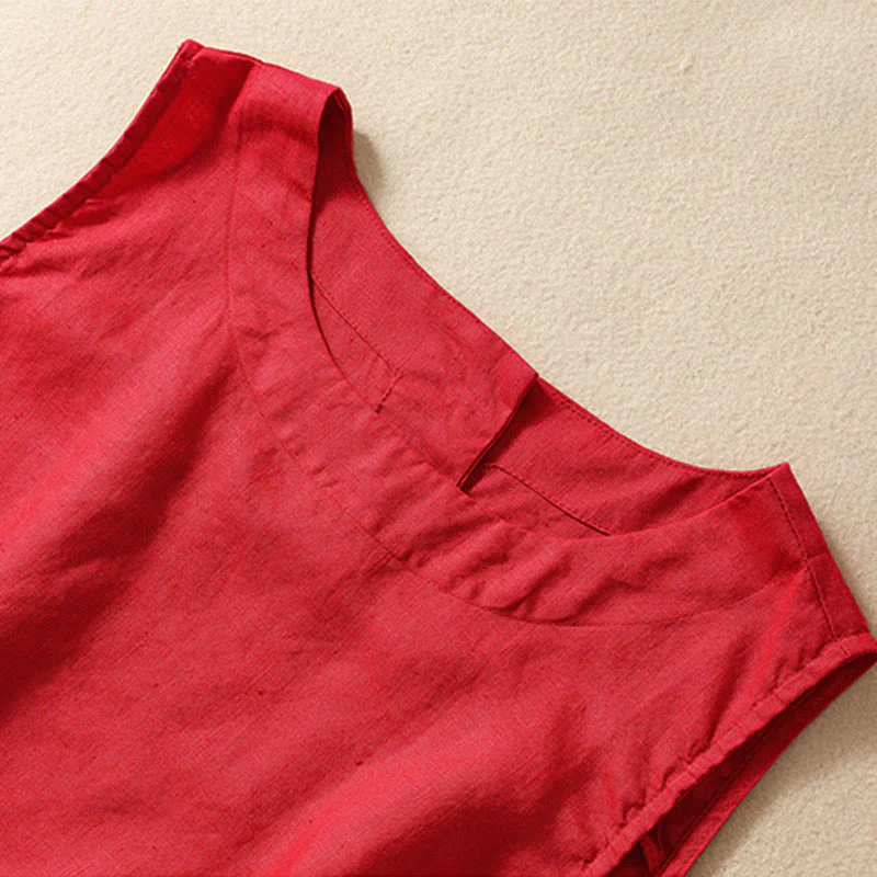 Casual Women's Cotton Linen Sleeveless Vest | Yoga Top - Image 19