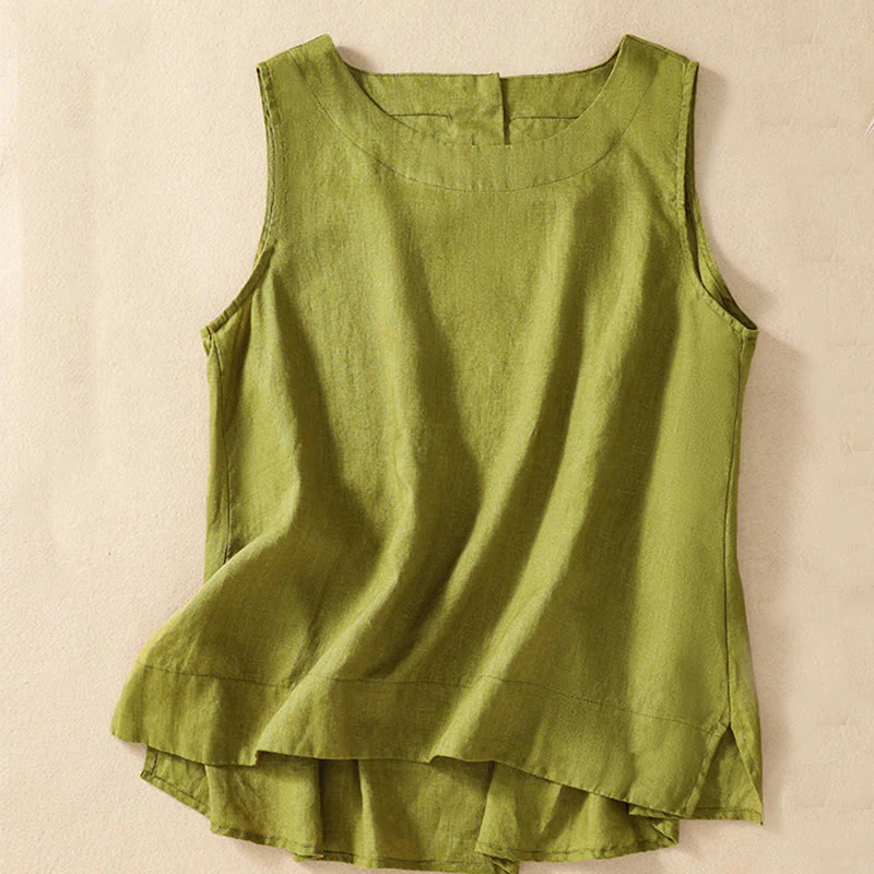 Casual Women's Cotton Linen Sleeveless Vest | Yoga Top - Image 4
