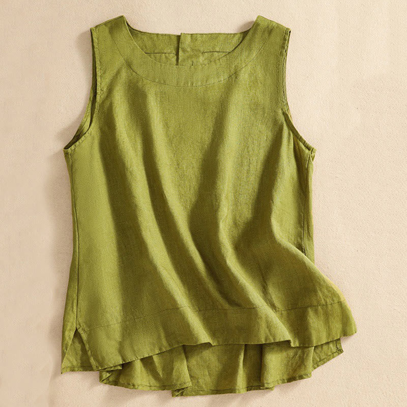 Casual Women's Cotton Linen Sleeveless Vest | Yoga Top - Image 6