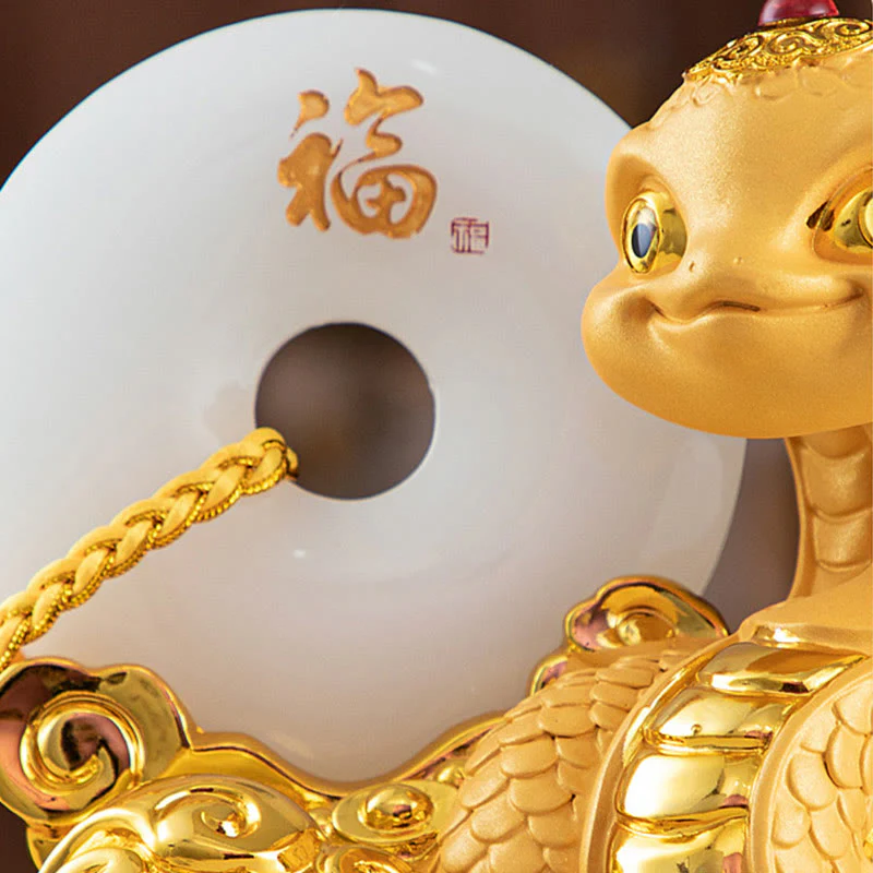 Year of the Snake Peace Buckle Resin Spiritual Statue 28cm - Image 4