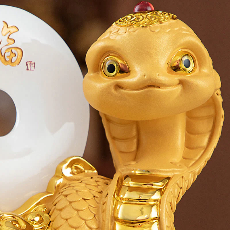 Year of the Snake Peace Buckle Resin Spiritual Statue 28cm - Image 5