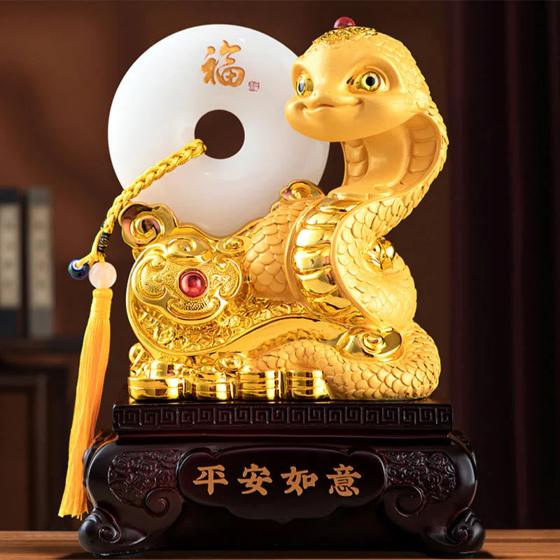 Year of the Snake Peace Buckle Resin Spiritual Statue 28cm - Image 6