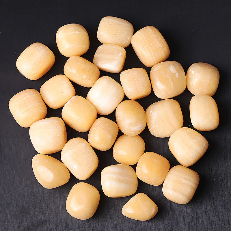 Yellow Jade Crystal Cube 0.95 inch Healing Stone - Image 3