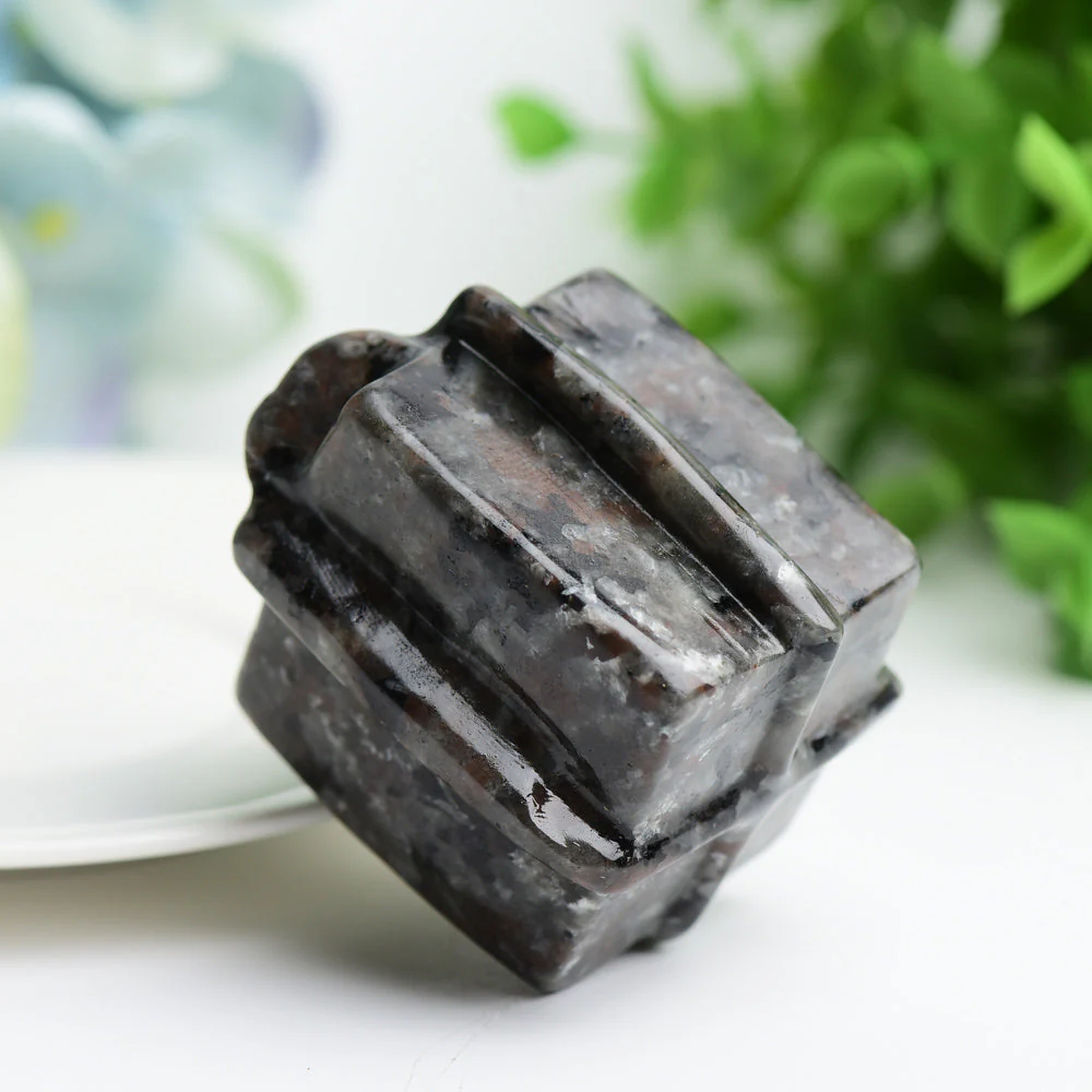2.1 inch Yooperlite Labradorite Crystal Gift Box Carving - Image 3